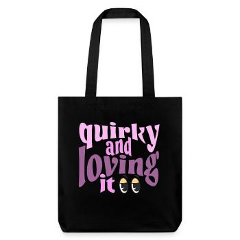 Quirky and loving it in pink - Stanley/Stella recycelter Heavyweight Stoffbeutel - Schwarz - Vorne