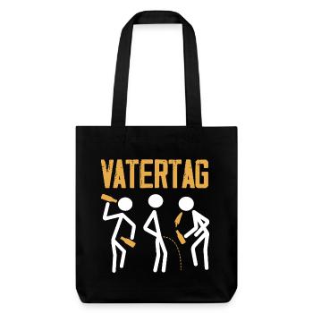 Lustiges Vatertag Geschenk Papa Bier - Stanley/Stella recycelter Heavyweight Stoffbeutel - Schwarz - Vorne