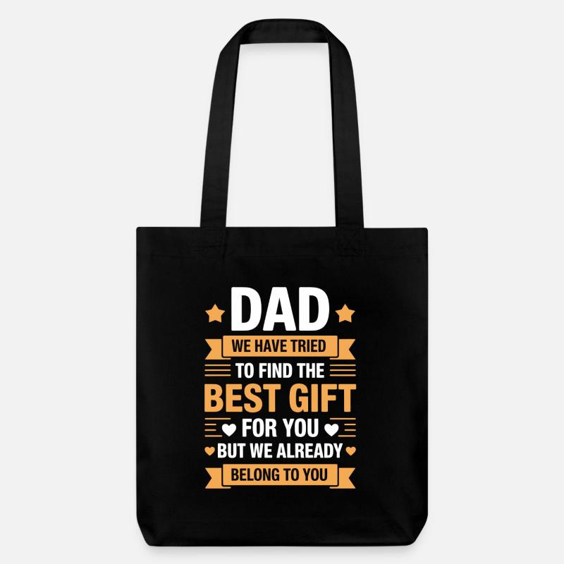 Papa-Geschenk Wir gehören dir schon - Stanley/Stella recycelter Heavyweight Stoffbeutel - Schwarz