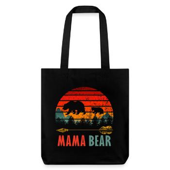 Mama Bär - Stanley/Stella recycelter Heavyweight Stoffbeutel - Schwarz - Vorne