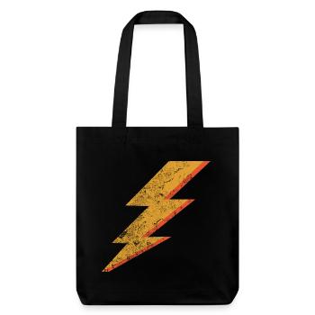 Grunge Style Red & Yellow Lightning Bolt - Stanley/Stella Heavyweight Recycled Tote Bag - black - Front