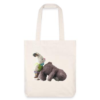 Teddybär Hase - Stanley/Stella recycelter Heavyweight Stoffbeutel - Naturweiß - Vorne