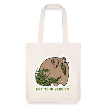 Eat Your Veggies – Lustiges Tiermotiv - Stanley/Stella recycelter Heavyweight Stoffbeutel - Naturweiß - Vorne