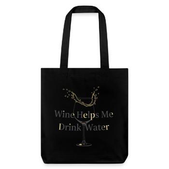 Wine-water logic - Stanley/Stella Heavyweight Recycled Tote Bag - black - Front