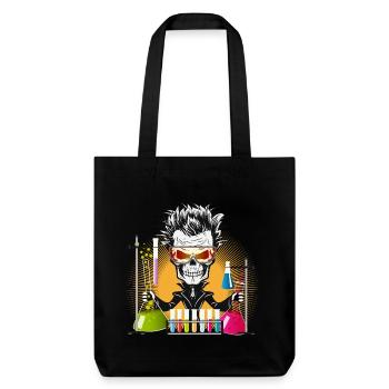 Le crâne en tant que scientifique lugubre dans le laboratoire - Tote bag épais recyclé Stanley/Stella - noir - Devant