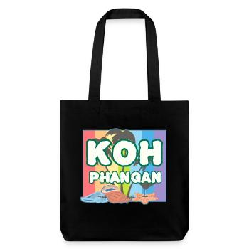 Regenbogen K8h Phangan - Stanley/Stella recycelter Heavyweight Stoffbeutel - Schwarz - Vorne