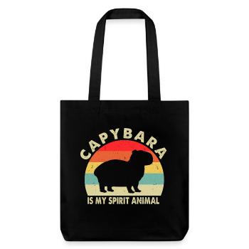 Capybara - Stanley/Stella recycelter Heavyweight Stoffbeutel - Schwarz - Vorne