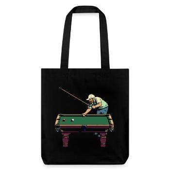 Billardspieler Pixel Art - Stanley/Stella recycelter Heavyweight Stoffbeutel - Schwarz - Vorne