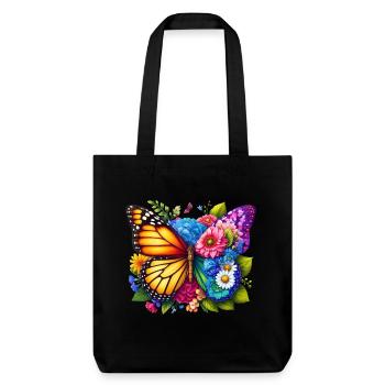Papillon coloré inspiré de la nature Vibrations estivales - Tote bag épais recyclé Stanley/Stella - noir - Devant