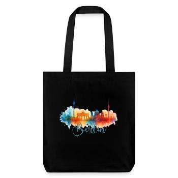 Berlin City Watercolor City - Tote bag épais recyclé Stanley/Stella - noir - Devant
