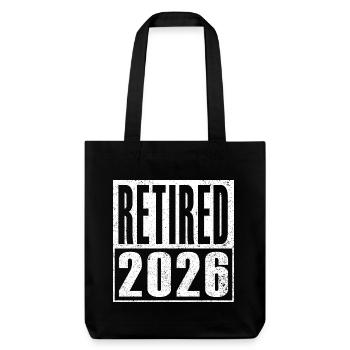 Rente 2026 Rentner Ruhestand Pension Geschenkidee - Stanley/Stella recycelter Heavyweight Stoffbeutel - Schwarz - Vorne