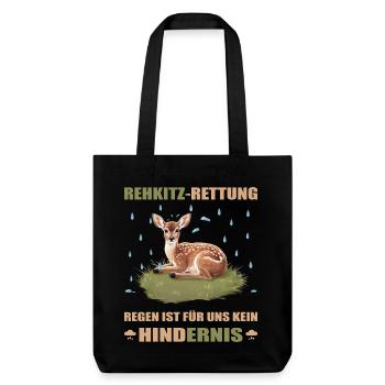 Rehkitz Rettung - Stanley/Stella recycelter Heavyweight Stoffbeutel - Schwarz - Vorne