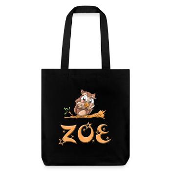 Hibou Zoe - Tote bag épais recyclé Stanley/Stella - noir - Devant