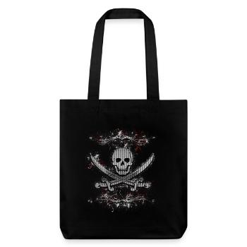 Jolly Roger Skull Pirate Paint Splatter - Stanley/Stella Heavyweight Recycled Tote Bag - black - Front