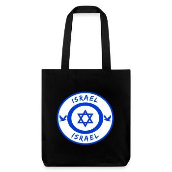 Israel Circle with National Flag Gift - Stanley/Stella Heavyweight Recycled Tote Bag - black - Front