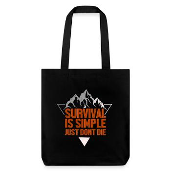 Outdoor Survival Prepper - Stanley/Stella recycelter Heavyweight Stoffbeutel - Schwarz - Vorne