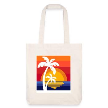 Palm trees Caribbean summer sun beach sea time out - Stanley/Stella Heavyweight Recycled Tote Bag - natural white - Front
