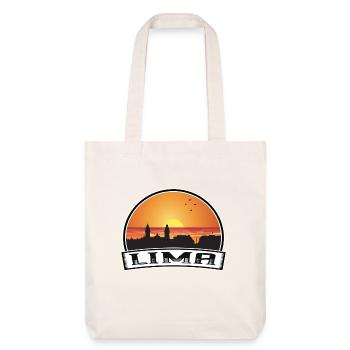 Lima Peru Skyline Vintage Sunset Travel Souvenir - Stanley/Stella Heavyweight Recycled Tote Bag - natural white - Front