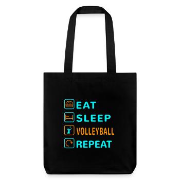 Mangez. Dormir. Volley-ball. Répéter le design - Tote bag épais recyclé Stanley/Stella - noir - Devant