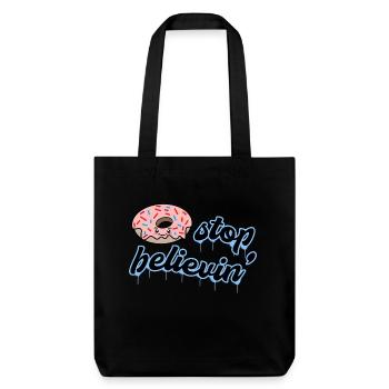 Süßigkeiten Lecker Donut Nachspeise Statement - Stanley/Stella recycelter Heavyweight Stoffbeutel - Schwarz - Vorne