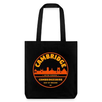 Cambridge Skyline Stempel UK - Stanley/Stella recycelter Heavyweight Stoffbeutel - Schwarz - Vorne