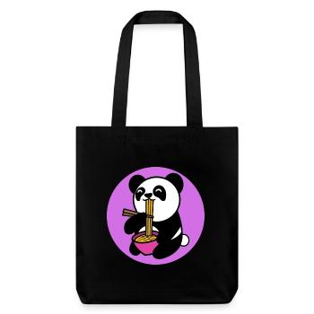 Panda Manga Anime Comic Popkultur Japanisch - Stanley/Stella recycelter Heavyweight Stoffbeutel - Schwarz - Vorne