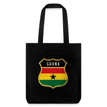 Dessin du drapeau des armoiries du Ghana - Tote bag épais recyclé Stanley/Stella - noir - Devant