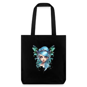 Fée Papillon aux cheveux bleus – Fantaisie - Tote bag épais recyclé Stanley/Stella - noir - Devant