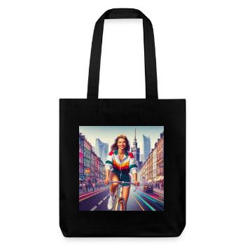 Varsovie Cyclisme Retro Girl Style iconique des années 80 - Tote bag épais recyclé Stanley/Stella - noir - Devant