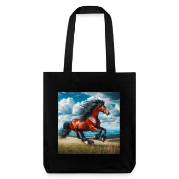 Cheval au galop - Tote bag épais recyclé Stanley/Stella - noir - Devant