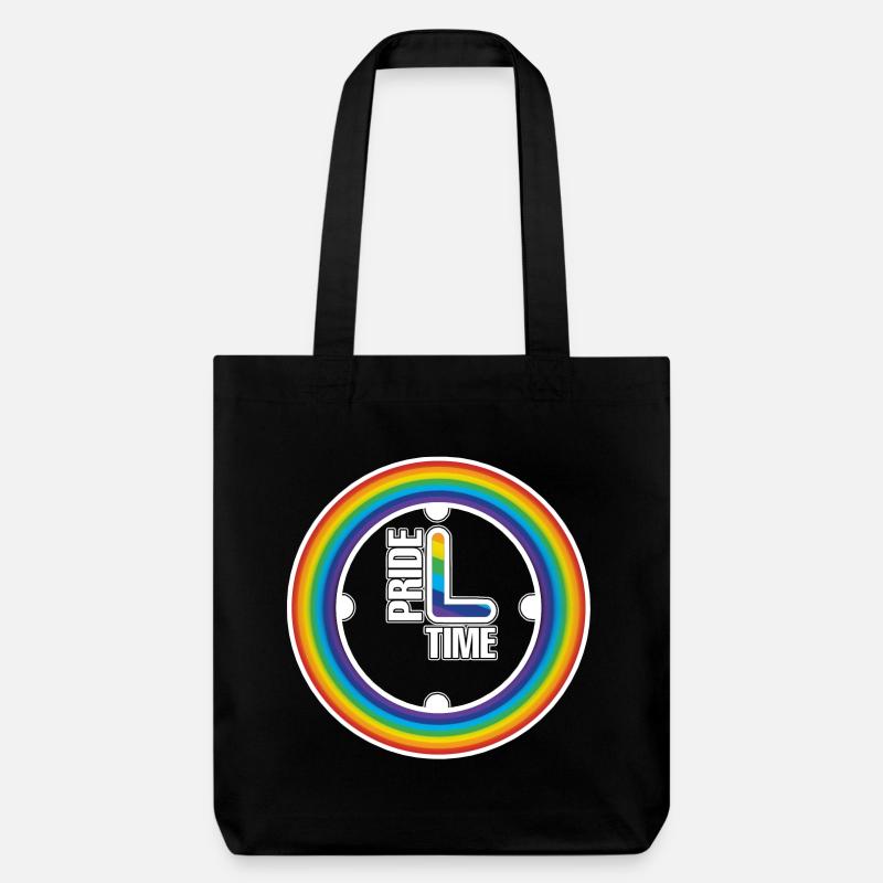 Rainbow Pride Ring Clock - Stanley/Stella Heavyweight Recycled Tote Bag - black