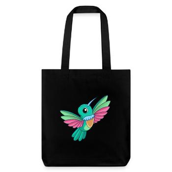 Colibri Mascotte mignonne Personnage de dessin animé Kawaii - Tote bag épais recyclé Stanley/Stella - noir - Devant