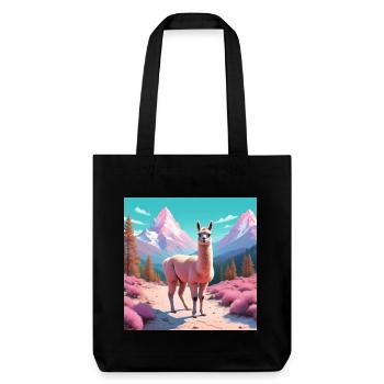 Llama in the mountains - Stanley/Stella Heavyweight Recycled Tote Bag - black - Front