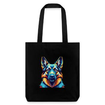 German Shepherd Dog Breed Colorful Cartoon Kawaii - Stanley/Stella Heavyweight Recycled Tote Bag - black - Front