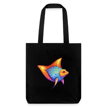 Spotted Eagle Ray Colorful Kawaii Cartoon Clipart - Stanley/Stella Heavyweight Recycled Tote Bag - black - Front