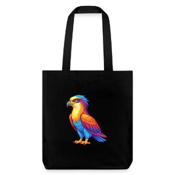 Balbuzard pêcheur coloré Kawaii personnage de dessin animé oiseau - Tote bag épais recyclé Stanley/Stella - noir - Devant