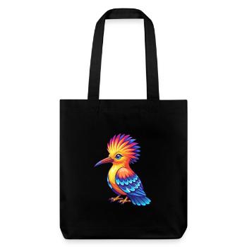 Huppe fasciée coloré Kawaii personnage de dessin animé oiseau - Tote bag épais recyclé Stanley/Stella - noir - Devant
