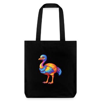 autruche coloré Kawaii personnage de dessin animé oiseau - Tote bag épais recyclé Stanley/Stella - noir - Devant