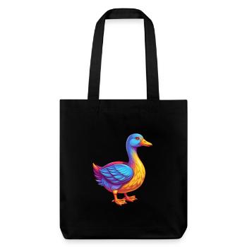 oie coloré kawaii personnage de dessin animé oiseau - Tote bag épais recyclé Stanley/Stella - noir - Devant