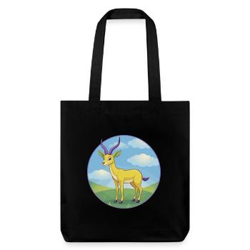 antilope mignon kawaii dessin animé clipart animal de compagnie - Tote bag épais recyclé Stanley/Stella - noir - Devant