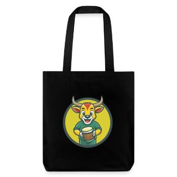 Bongo Niedliche Kawaii Cartoon Clipart Haustier Tier - Stanley/Stella recycelter Heavyweight Stoffbeutel - Schwarz - Vorne