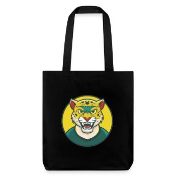 Jaguar Mignon Kawaii Dessin animé Clipart Animal de compagnie - Tote bag épais recyclé Stanley/Stella - noir - Devant