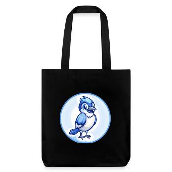 Jay Bird Blau Kawaii Cartoon Figur Clipart Haustier - Stanley/Stella recycelter Heavyweight Stoffbeutel - Schwarz - Vorne
