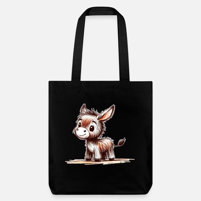 Eselchen - Stanley/Stella recycelter Heavyweight Stoffbeutel - Schwarz