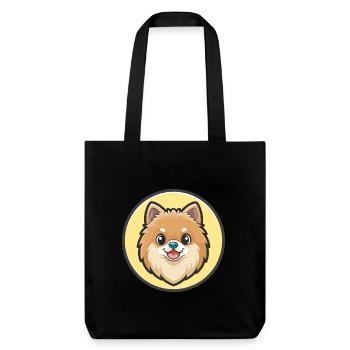 Poméranien Allemand Spitz Chien Race Dessin Animé Kawaii - Tote bag épais recyclé Stanley/Stella - noir - Devant