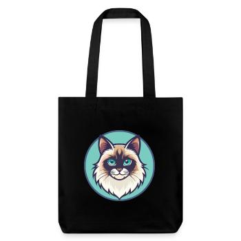 Neva Mascarade Chat Race Dessin Animé Kawaii Animal - Tote bag épais recyclé Stanley/Stella - noir - Devant