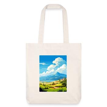 Mount Dirfi Griechenland Reiseposter Souvenir Farbe WP - Stanley/Stella recycelter Heavyweight Stoffbeutel - Naturweiß - Vorne