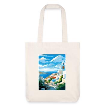 Milos Grèce Affiche de voyage Souvenir Carte Postale Peinture - Tote bag épais recyclé Stanley/Stella - blanc cassé - Devant