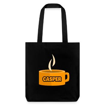 Casper as a teacup - Stanley/Stella Heavyweight Recycled Tote Bag - black - Front