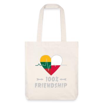 Lithuania and Poland 100% friendship - Stanley/Stella Heavyweight Recycled Tote Bag - natural white - Front
